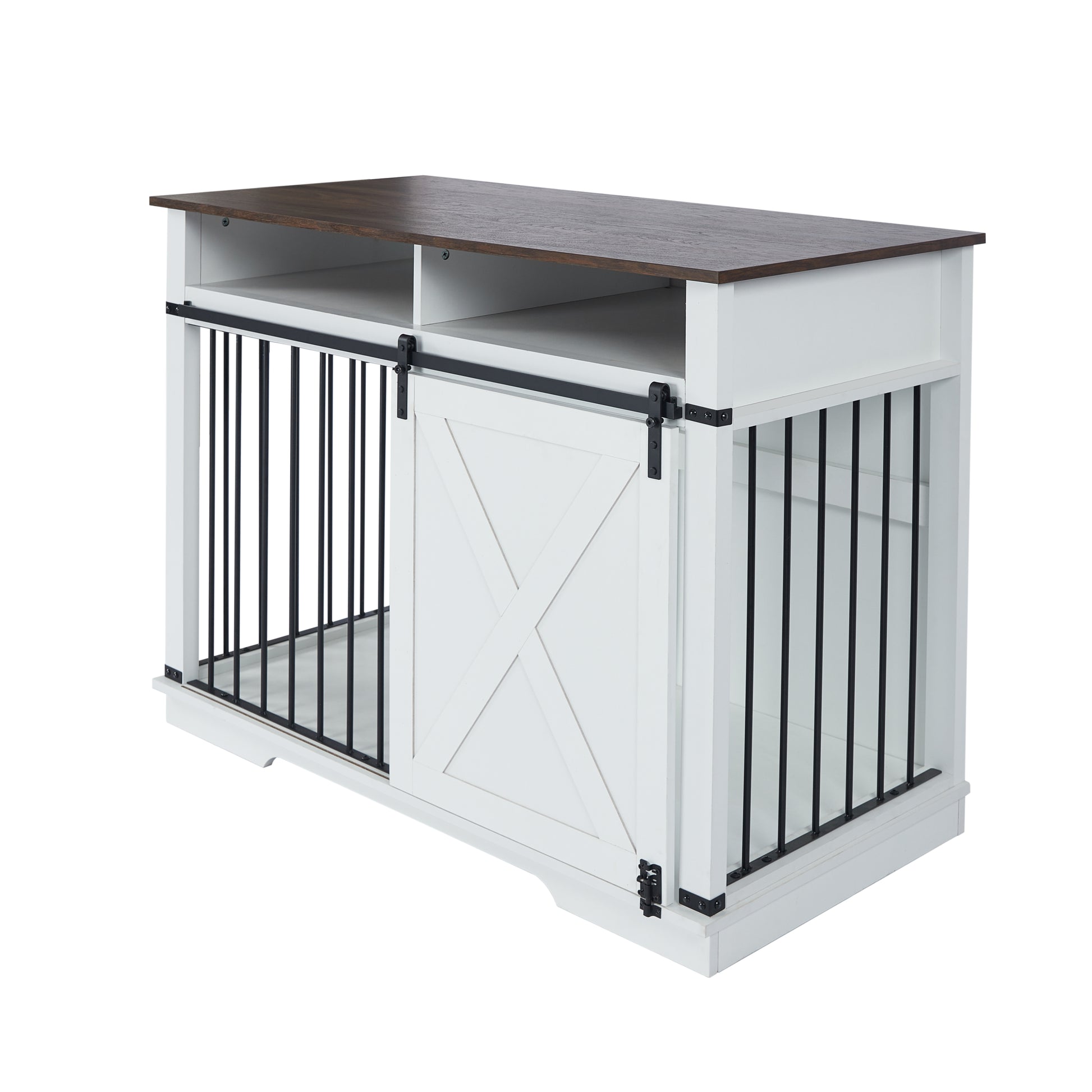 Wf005 Wh,The Dog Cage Has A Large Space White Linen