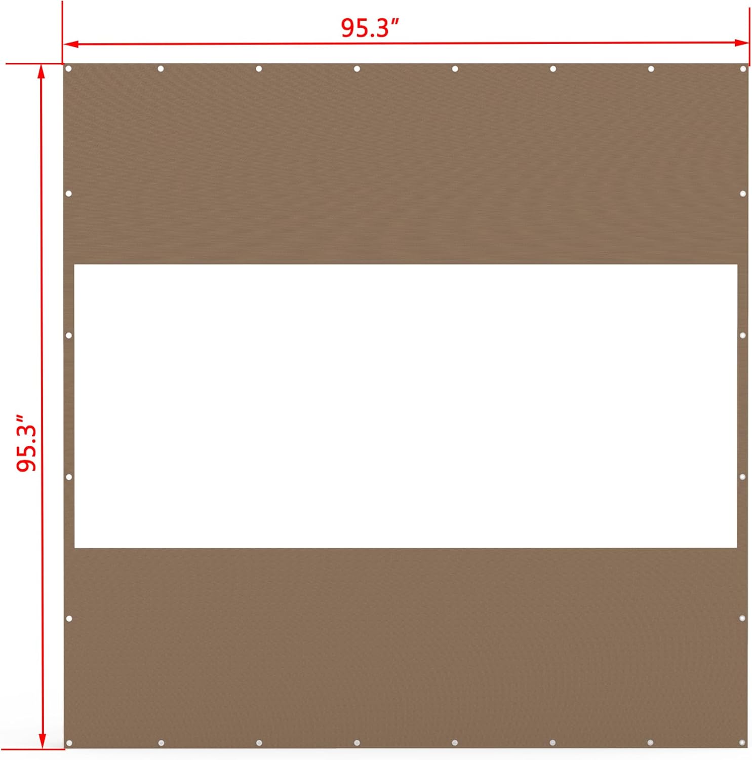 Heavy Duty Outdoor Clear Panel Curtain, 18 Oz Waterproof Pvc Polyester Curtain, Weather Resistant & Tearproof For Patios, Gazebos, Pergolas, Privacy Screen 8'H X 8'W, Brown Brown