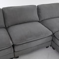 Modular Sectional Sofa With Movable Ottoman,L Shaped Corduroy Fabric Couch With High Supportive & Soft Sponges And Removable Ottoman, Sleeper Comfy Upholstered Furniture For Living Room Grey Grey