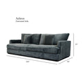 Ashton Grey Down Sofa Grey Wood Chenille 3 Seat