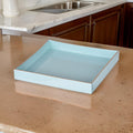 Alluring Mimosa Square Tray, Powder Blue Blue Plastic