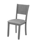 5 Piece Modern Dining Set, Rectangular Wooden Dining Table With 4 Upholstered Chairs For Kitchen, Dining Room, Gray Wood Gray Seats 4 Gray Wood Dining Room Acacia 4 Leg Rectangular Dining Table With Chair Acacia Wood