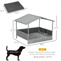 Pawhut Wicker Dog House Outdoor With Canopy, Rattan Dog Bed With Water Resistant Cushion, For Small And Medium Dogs, Gray Gray Rattan