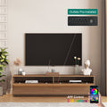 Floating Tv Stand Wall Mounted With 16 Color Leds,68