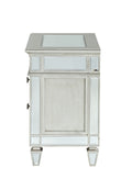 Varian Mirrored Nightstand Silver Mirror,Synthetic Wood