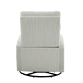 Jiada Upholstered Swivel Glider.Flannel Fabric.Rocking Chair For Nursery In Beige.Modern Style One Left Bag Beige Primary Living Space Foam Fabric Metal