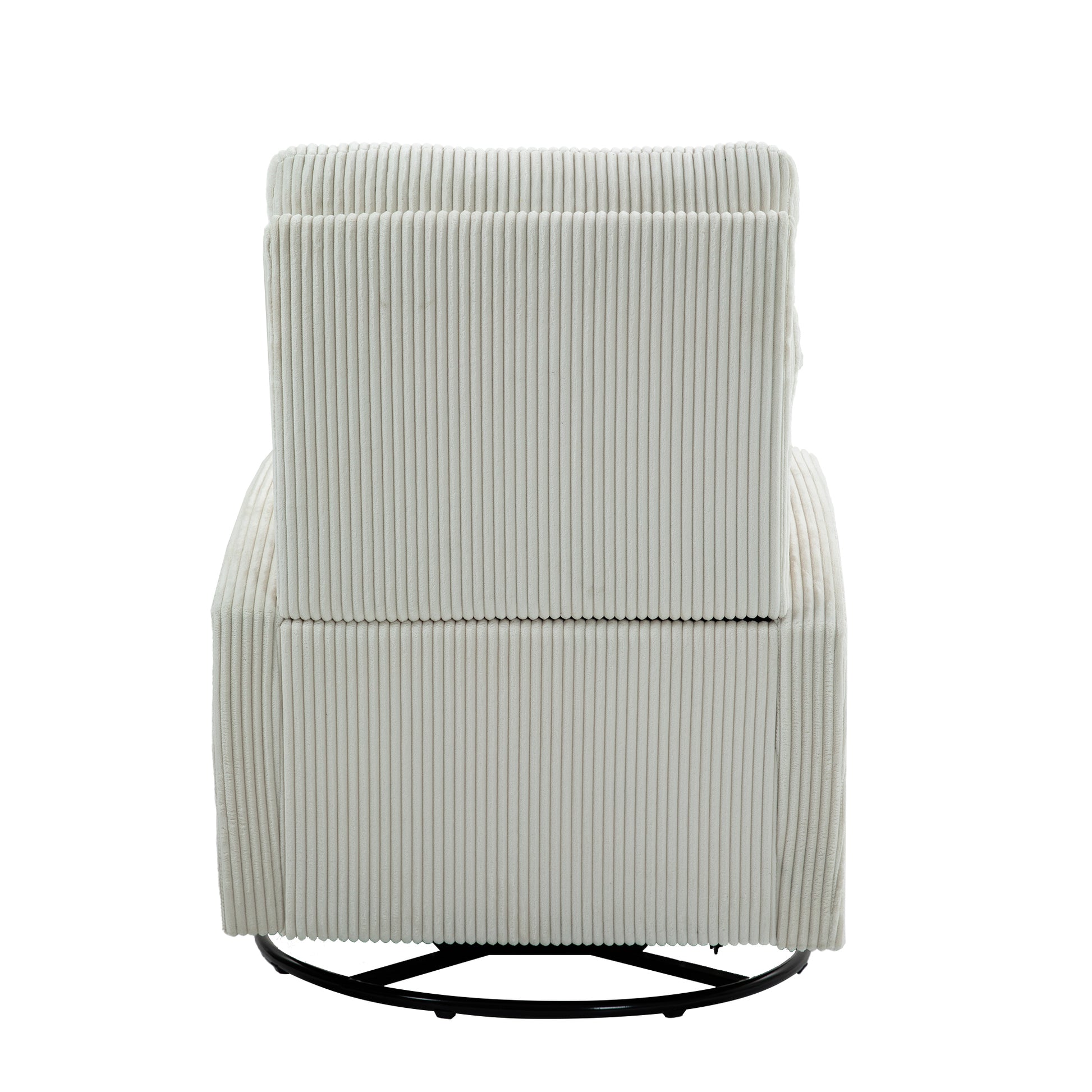Jiada Upholstered Swivel Glider.Flannel Fabric.Rocking Chair For Nursery In Beige.Modern Style One Left Bag Beige Primary Living Space Foam Fabric Metal