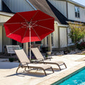 10Ft Patio Umbrella, Outdoor Table Umbrella With Push Button Tilt And Crank, Uv Protection Waterproof Market Sun Umbrella With 8 Sturdy Ribs For Garden, Deck, Backyard, Pool Brick Red Brick Red Round Uv Resistant Umbrellas Aluminium