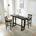 Bar Table,Bar Chair, Extra Long Entryway Table For Entryway, Hallway, Living Room, Foyer, Corridor, Rectangular Wood High Top Kitchen Dining Table, Black Matt Black Solid Wood Mdf