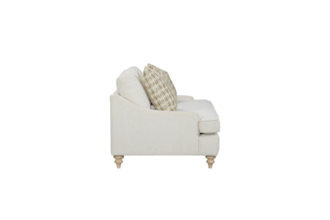 Loveseat Reversable Cushion With 2 Pillows Off White Upholstered