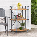 Yorktown 3 Shelf Bookcase Natural Metal & Wood