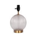 Serenity Round Ribbed Glass Lamp Base Clear Table Lamp Large Linen Shade Clear,Gold,Natural Table&Floor Lamps Brass,Glass,Linen