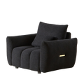 Mh39.7'' Teddy Fabric Sofa, Modern Lounge Chair For Apartment, Office, Living Room And Bedroom Black Wood Primary Living Space Pine Foam Fabric 1 Seat