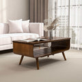 Alice Coffee Table Walnut Brown Leather