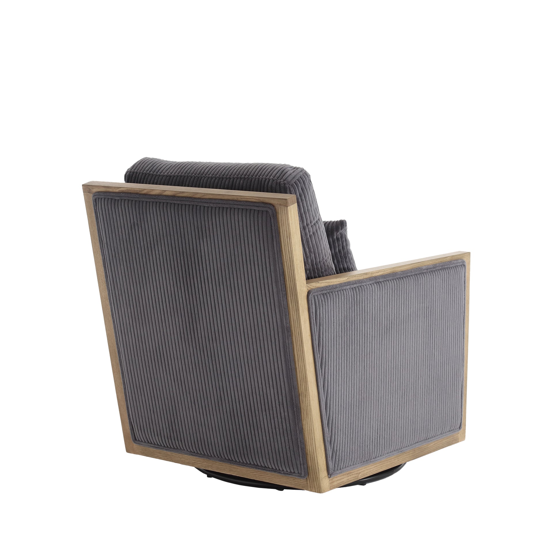 Coolmore Corduroy Swivel Barrel Chair, Comfy Accent Sofa Chair For Living Room, 360 Degree Swivel Barrel Club Chair, Leisure Arm Chair For Nursery, Hotel, Bedroom, Office, Lounge Dark Gray Dark Gray Primary Living Space Foam Corduroy