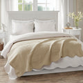Oversized Quilted Throw With Soped Edges Khaki 60X72