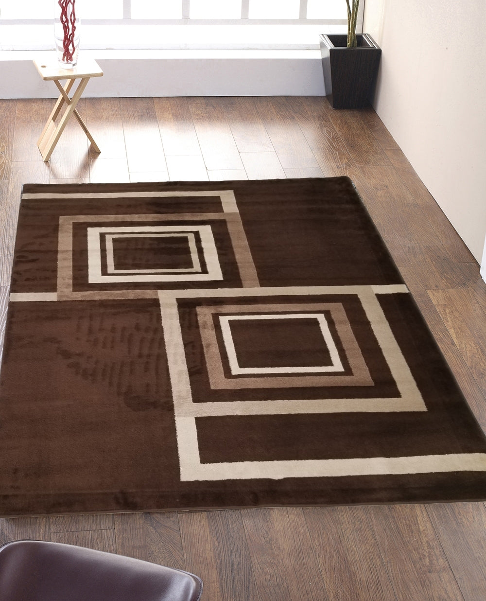 Jersey Area Rugs, Carpets For Livingroom, 5X7 Area Rugs ,1925 Brown Rectangle 5&7 Brown Contemporary Abstract Polypropylene