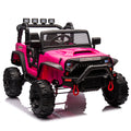 24V Kids Ride On 400W Electric Toy Car W Parents Control,Four Wheel Suspension,Front And Rear Led Searchlight,With Bluetooth,Mp3,Usb,Music,Volume Adjustment,Light Control And Power Display For Kids 3 Rose Red Polypropylene