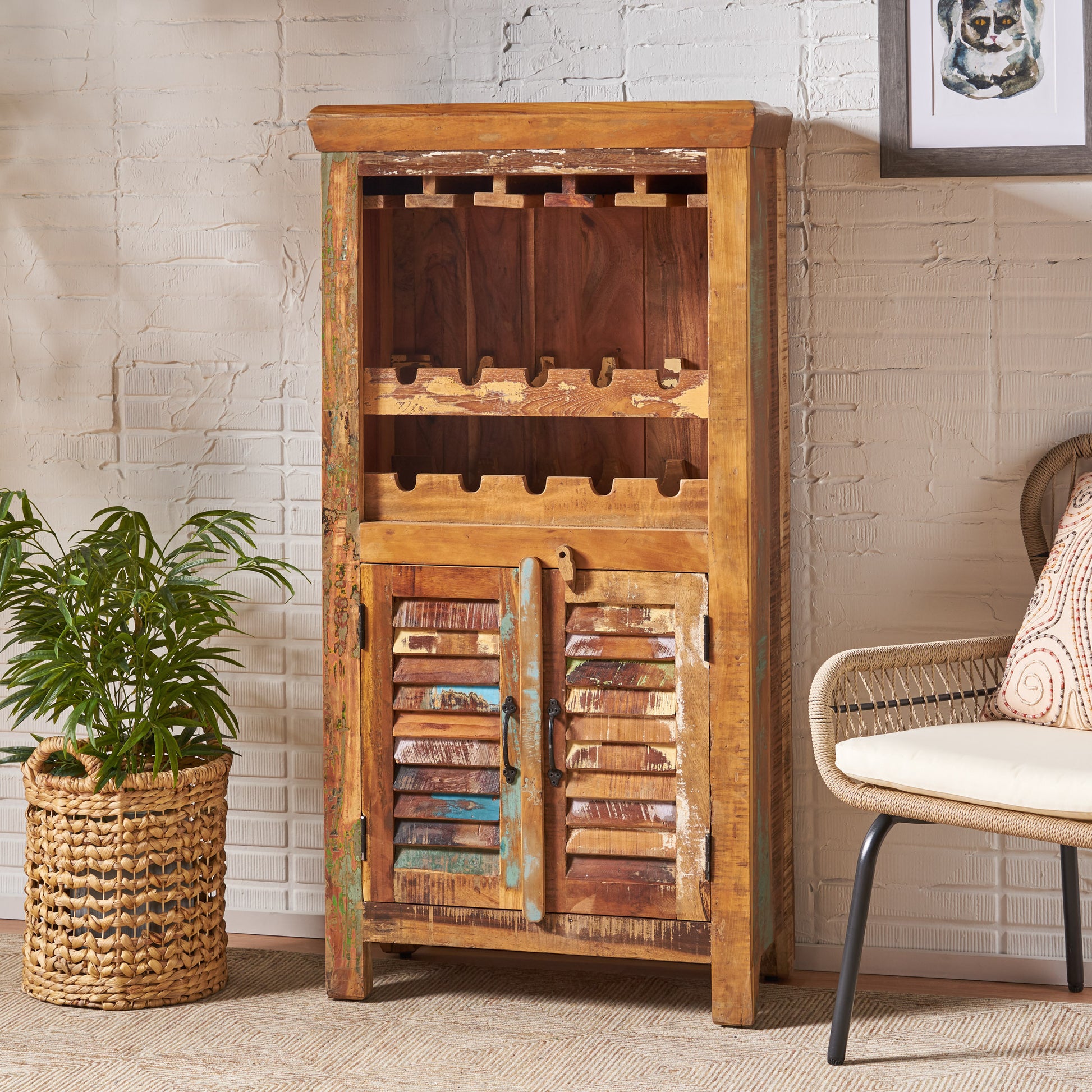 Bar Cabinet Natural Wood