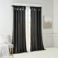 Twist Tab Lined Window Curtain Panel Black 50X120