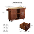 Mobile Kitchen Island Cart With 3 Drawers Brown Particle Board