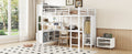Metal Loft Bed With Wardrobe And L Shaped Desk, Full Size Loft Bed With Storage Cubes And Shelves, Heavy Duty Loft Bed For Kids Teens Adults, White Full Off White Metal