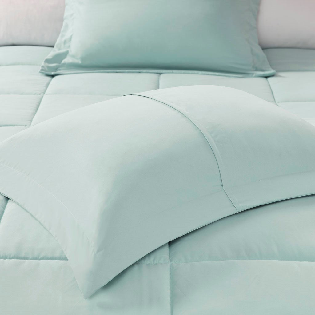 Microcell Down Alternative Comforter Mini Set King Blue Microfiber