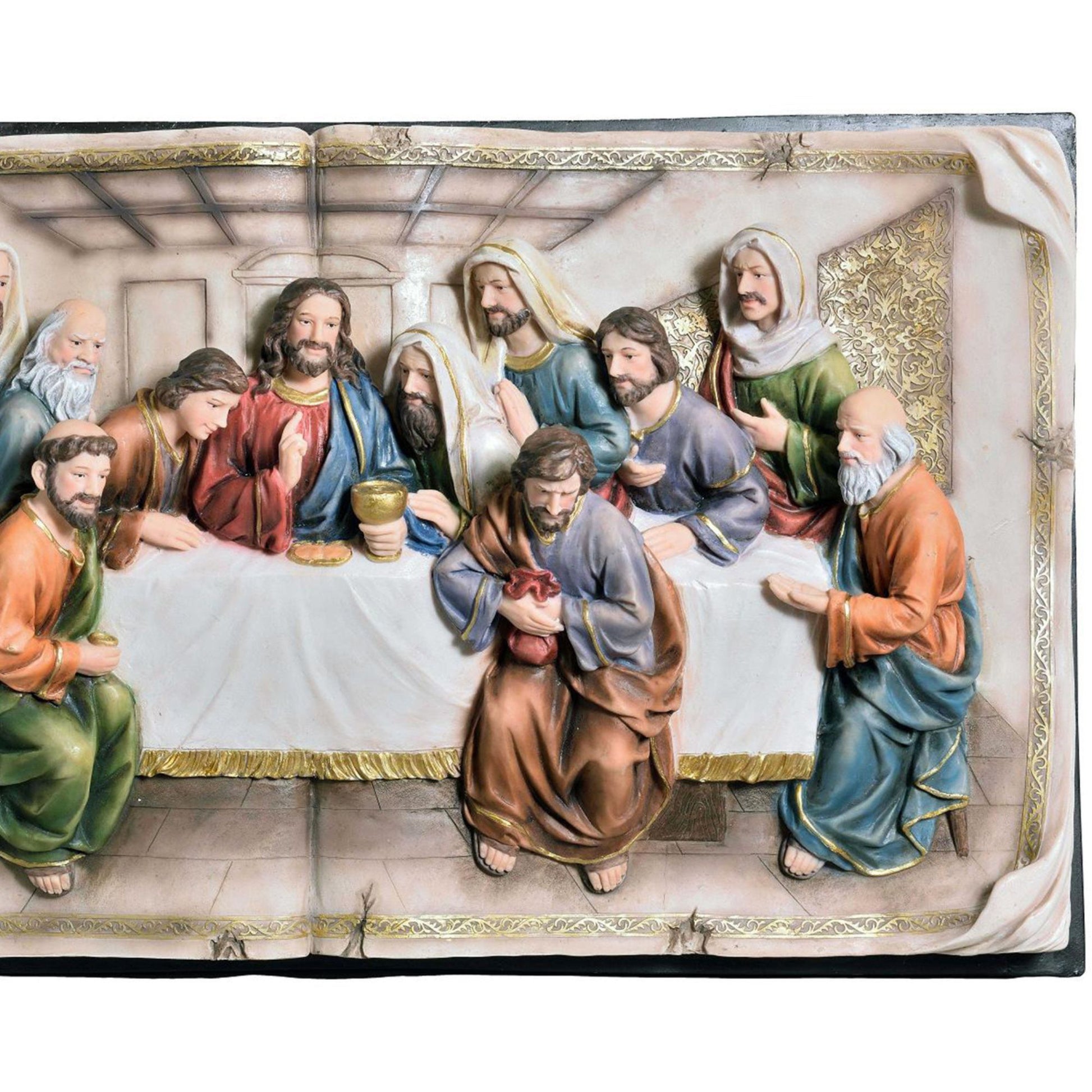 20" Tall Polyresin Decorative Plaque, Last Supper Multicolor Polyresin