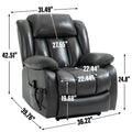 Dual Motor Infinite Position Up To 350 Lbs Electric Medium Size Grey Power Lift Recliner Chair With 8 Point Vibration Massage And Lumbar Heating White Metal Primary Living Space Heavy Duty Pine Antique Gray Faux Leather Power Remote Medium Firm Pillow