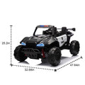 24V Two Seater Kids Ride On Electric Car W Parents Control,Seat Width 20.47In,2Wd,Four Wheel Suspension,The Police Car With A Megaphone,Power Display,Bluetooth,Mp3,Usb Tf,Music,Led Lights For Kids. Black Polypropylene