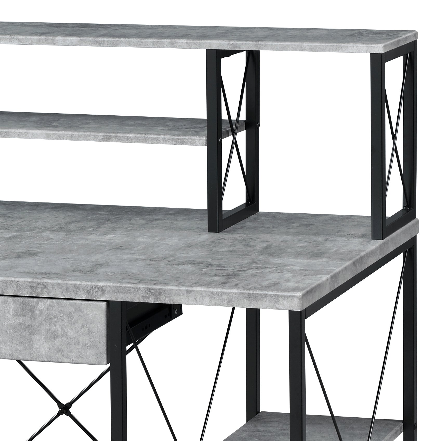 Amiel All Purpose Gray Finish Writing Desk Gray Synthetic Wood
