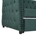 Twin Size Tufted Upholstered Daybed With Trundle, Velvet Sofabed With Rivet Design, No Box Spring Needed,Green Twin Green Velvet