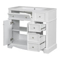 36'' Bathroom Vanity With Resin Sink Combo, Solid Wood Frame Bathroom Storage Cabinet, Freestanding Vanity Set With 3 Drawers& Adjustable Shelf White Bathroom Modern Solid Wood Mdf Resin