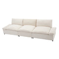 119.5'' 3 Seater Sofa With 2 Storage Unitsfor Living Room, Office, Apartment Beige Polyester 3 Seat