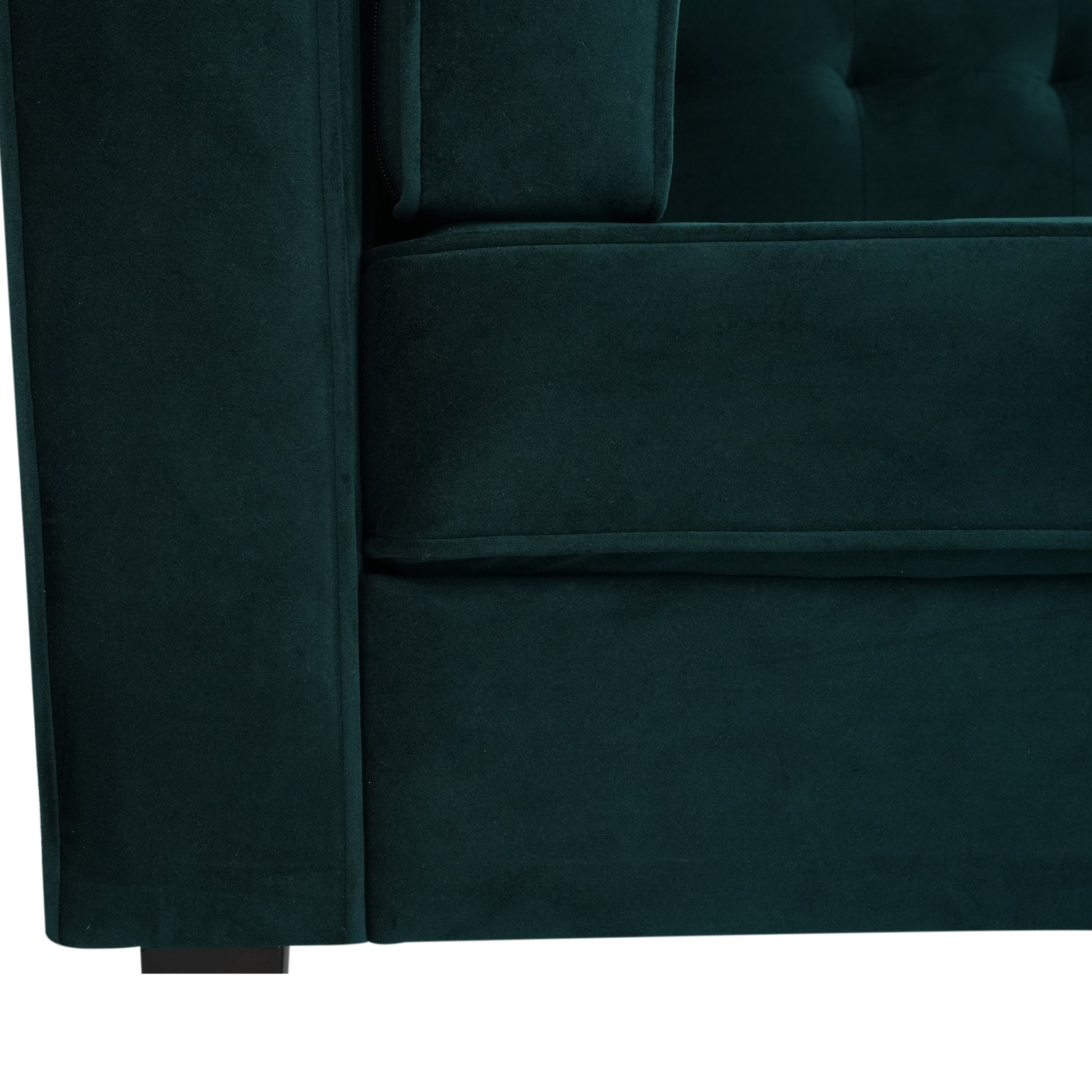 3 Seater Sofa, Upholstered Tufted Coach, Velvet Sofa, Green Frosty Green Velvet 3 Seat