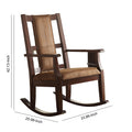 Butsea Wooden Rocking Chair, Brown Brown Fabric