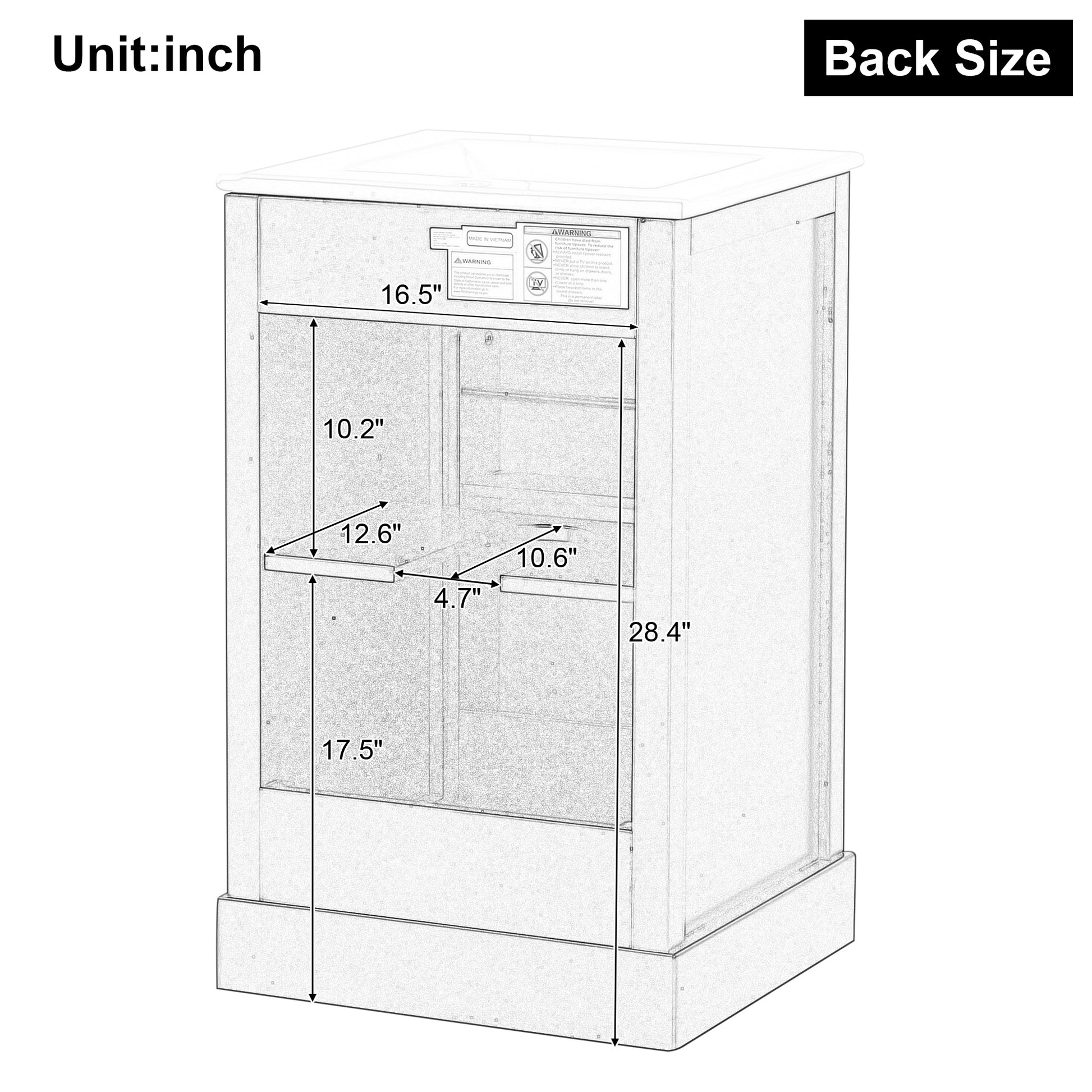 20" Bathroom Vanity With Sink, Bathroom Cabinet With Soft Closing Door, Storage Rack And Adjustable Shelve, White White Mdf