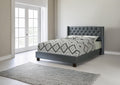 Queen Bed In Blue Gray Queen Gray Fabric