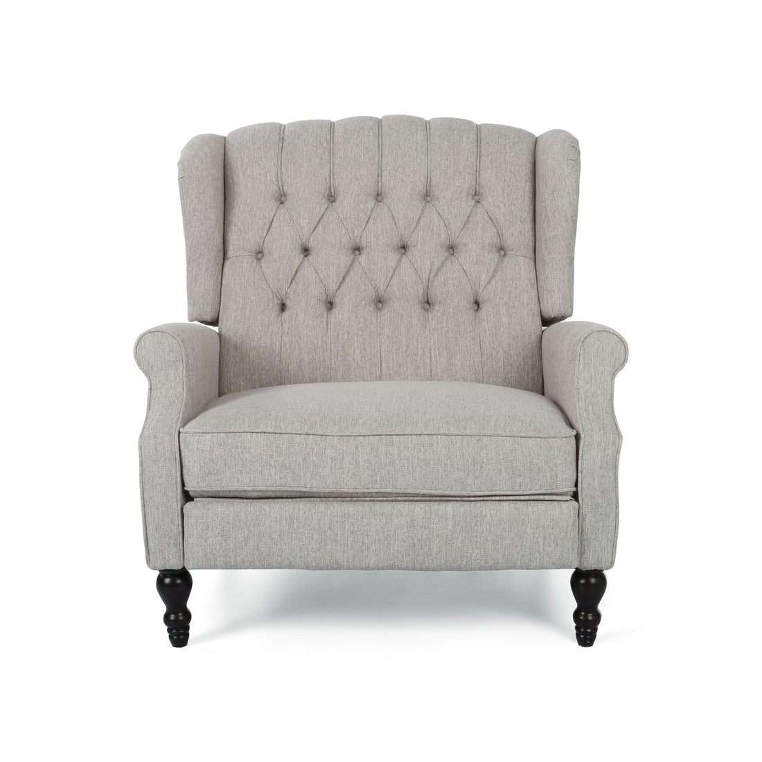 One And Half Seater Recliner Light Grey Fabric