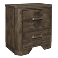 Rustic Brown Finish Nightstand With Storage Drawers Clipped Corners Transitional Style Wooden Bedroom Furniture 1Pc Bedside Table Brown 2 Drawers Bedside Cabinet Bedroom Transitional Wood