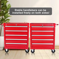 5 Drawer Metal Rolling Tool Chest With Wheels,Tool Storage Cabinet With Locking System Red Steel