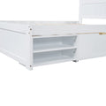 Full Size Platform Bed With Drawer And Two Shelves, White Full Antique White Mdf Lvl