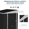 Outsunny 4' X 6' Metal Outdoor Storage Shed, Lean To Storage Shed, Garden Tool Storage House With Lockable Door And 2 Air Vents For Backyard, Patio, Lawn, Dark Gray Gray Steel