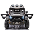 24V Ride On Large Pickup Truck Car For Kids,Ride On 4Wd Toys With Remote Control,Parents Can Assist In Driving,Bluetooth Music Version,Pickup Truck Design With Spacious Storage In The Rear. Black Polypropylene