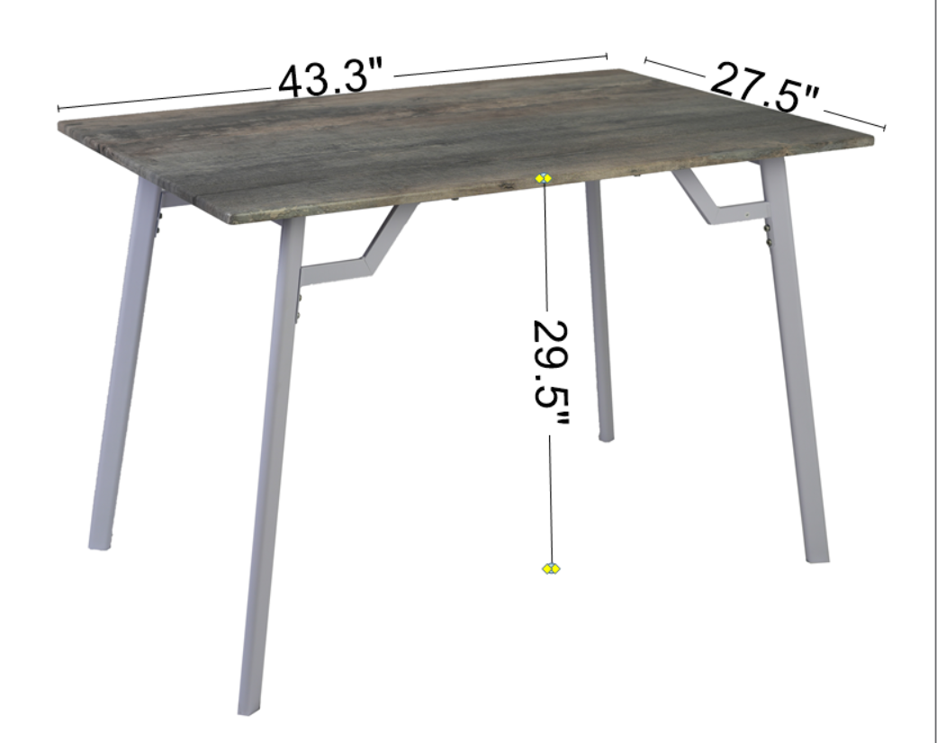 Modem 5 Piece Dining Table Set Grey White Mdf Metal