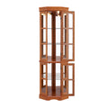 Corner Curio Cabinet With 5 Shelves And Lighting System, Oak E26 Light Bulb Not Included Oak Mdf
