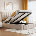 Full Size Upholstered Platform Bed With A Hydraulic Storage System Beige Old Sku: Lp000111Aaa Beige Upholstered