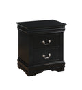 Louis Philippe Black Finish Nightstand Black Synthetic Wood