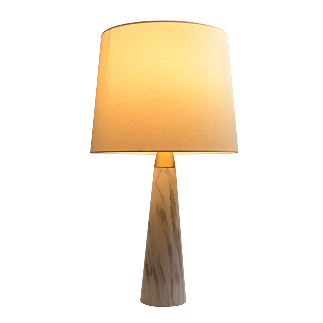 Enclave Hydro White Table Lamp With On Off Switch Faux Marble Base Fabric Shade Gold,White,White Marble Table&Floor Lamps Brass,Fabric,Metal