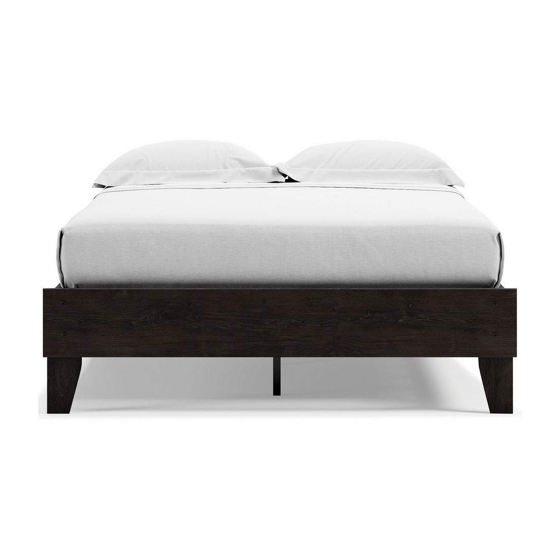 Asher Full Sized Platform Bed, Sleek Modern Silhouette, Charcoal Wood Frame Full Charcoal Mdf